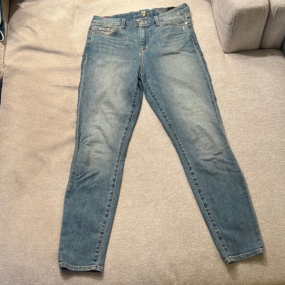 7 For All Mankind high waist ankle skinny